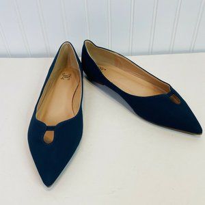 TG Shoes Blue Flats Size 9 NEW Keyhole Pointy Toe